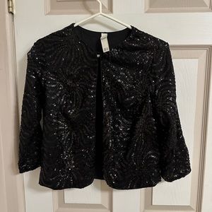 Sequin shrug black